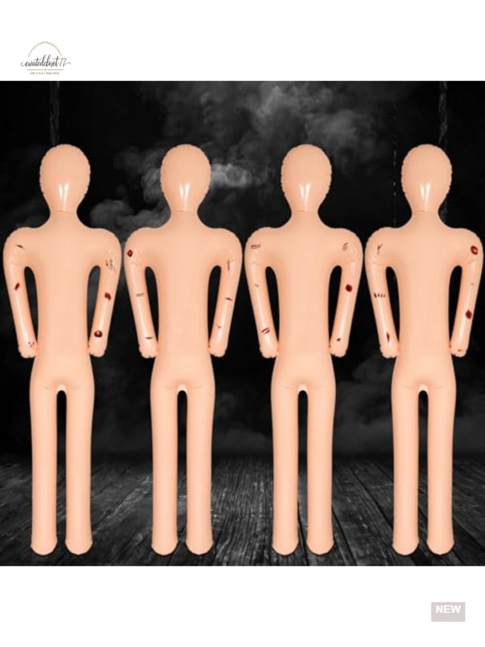 4-Pack 60" Halloween Inflatable Yard Decorations with Tattoos, Plastic